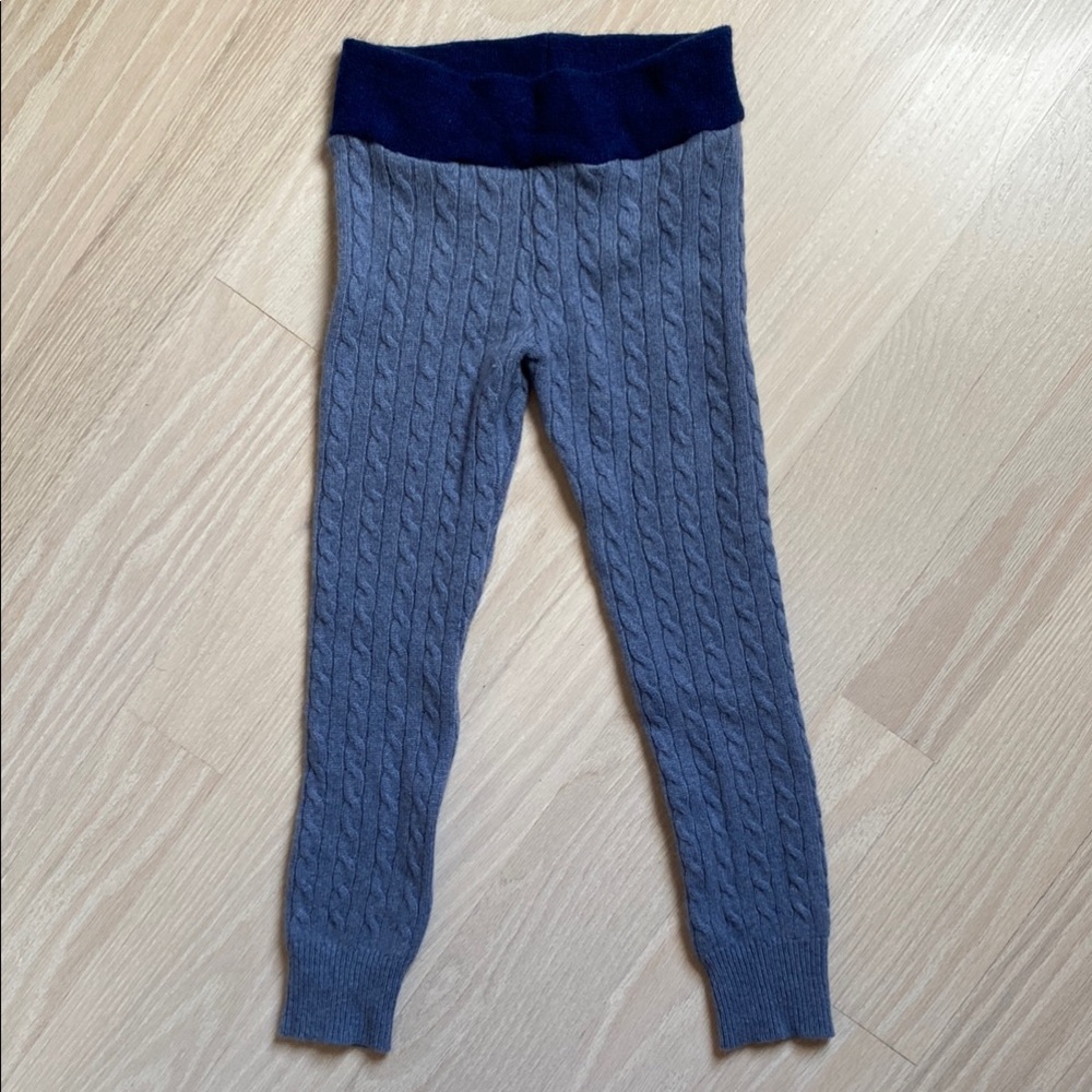 Kids CASHMERE Cable Knit Leggings - Blue 4T NWOT